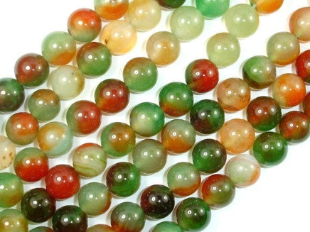 Agate Beads, 10mm (10.5 mm) Round Beads-RainbowBeads