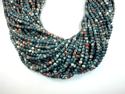 Rain Flower Stone, Gray, 4mm Round Beads-RainbowBeads