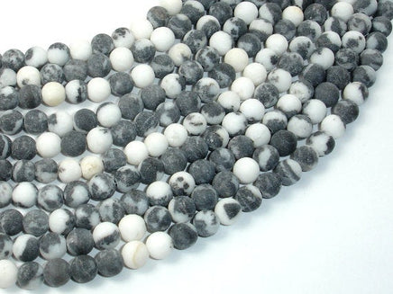 Matte Zebra Jasper Beads, 6mm Round Beads-RainbowBeads