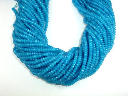 Blue Jade Beads, Faceted Rondelle, Approx 2 x 4 mm-RainbowBeads