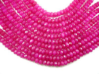 Fuchsia Jade Beads, Approx 5x8 mm Faceted Rondelle-RainbowBeads
