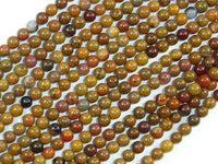 Rainbow Petrified Wood Jasper, 4mm Round Beads-RainbowBeads