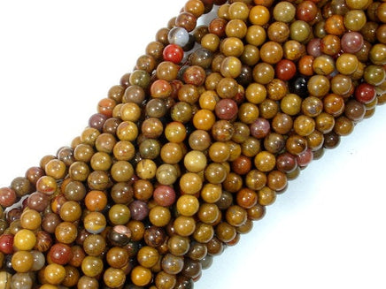 Rainbow Petrified Wood Jasper, 4mm Round Beads-RainbowBeads