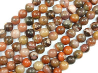 Orange River Jasper, 8mm Round Beads-RainbowBeads