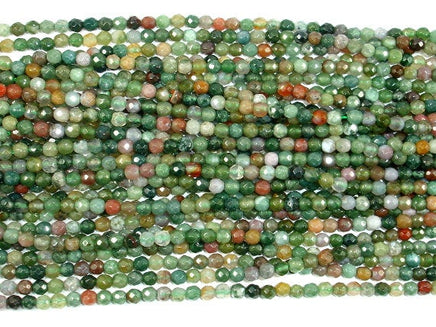 Indian Agate Beads, Fancy Jasper Beads, 4mm Faceted Round Beads-RainbowBeads