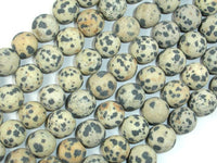 Matte Dalmation Jasper Beads, 10mm Round Beads-RainbowBeads