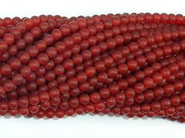 Matte Carnelian Beads, 4mm Round Beads-RainbowBeads