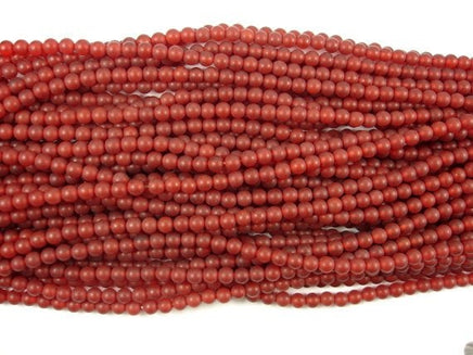 Matte Carnelian Beads, 4mm Round Beads-RainbowBeads