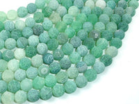 Frosted Matte Agate - Green, 8mm Round Beads, 14.5 Inch, Full strand-RainbowBeads