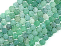 Frosted Matte Agate - Green, 8mm Round Beads, 14.5 Inch, Full strand-RainbowBeads