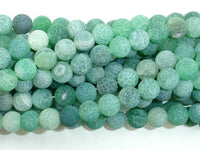 Frosted Matte Agate - Green, 8mm Round Beads, 14.5 Inch, Full strand-RainbowBeads