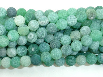 Frosted Matte Agate - Green, 8mm Round Beads, 14.5 Inch, Full strand-RainbowBeads