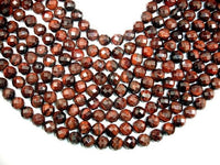 Red Tiger Eye Beads, 12mm Faceted Round Beads-RainbowBeads